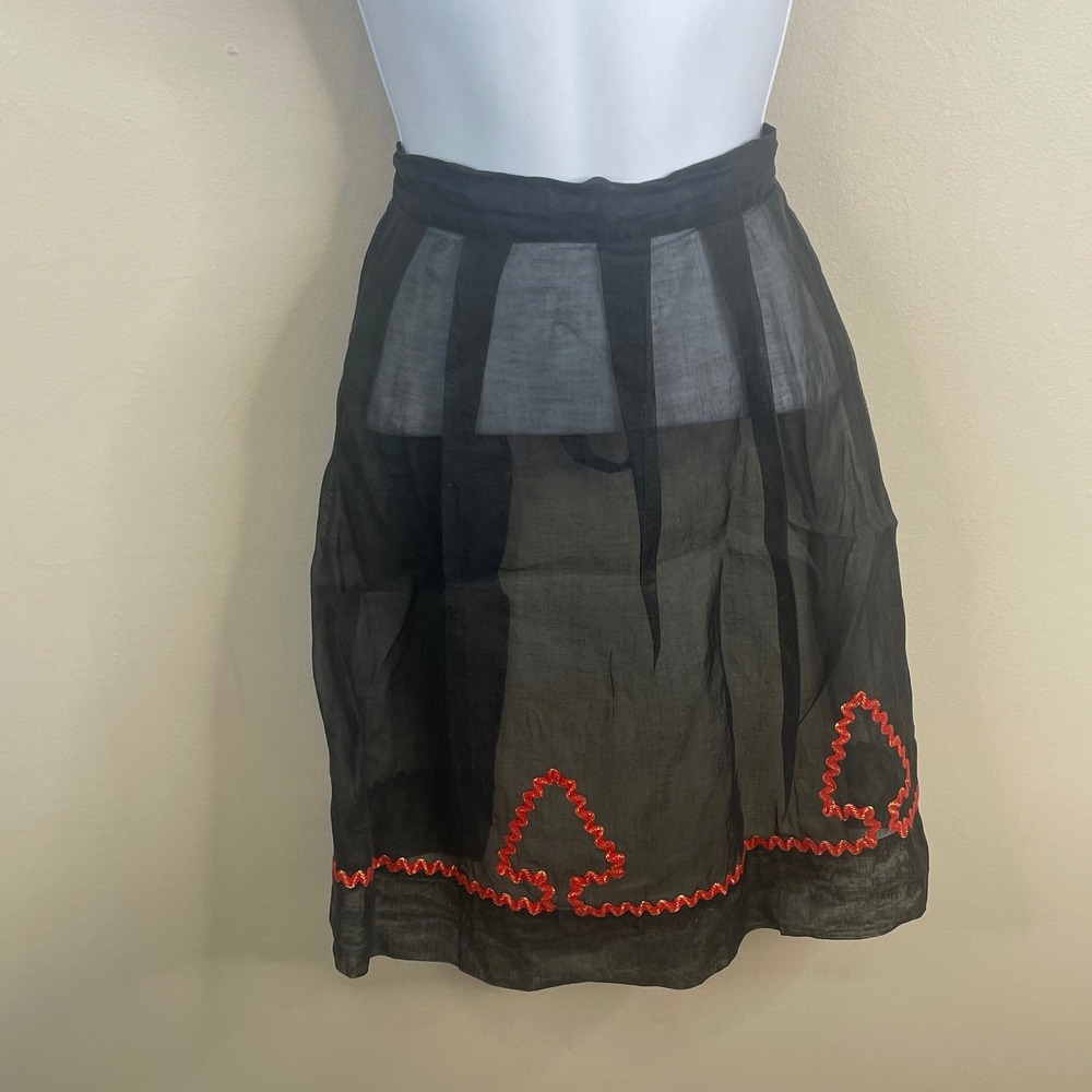 Vintage Sheer Kitchen French Maid Serving Apron Black Tie Back Costume Classic